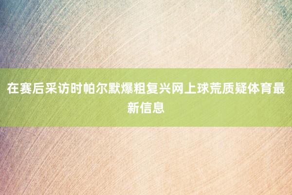 在赛后采访时帕尔默爆粗复兴网上球荒质疑体育最新信息