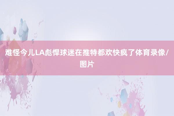 难怪今儿LA彪悍球迷在推特都欢快疯了体育录像/图片