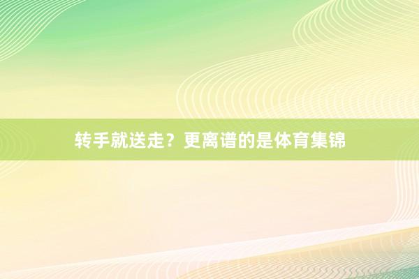 转手就送走？更离谱的是体育集锦