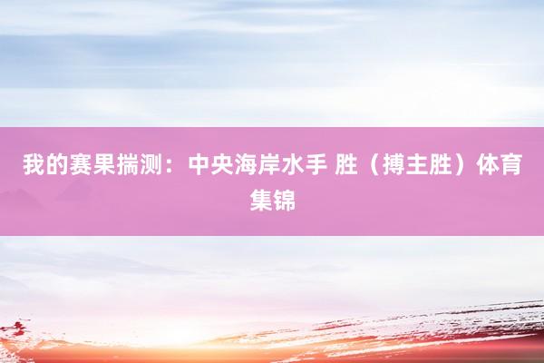 我的赛果揣测:中央海岸水手 胜(搏主胜)体育集锦