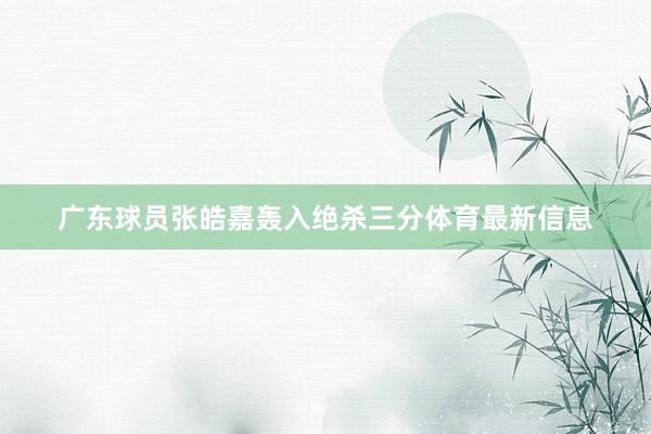 广东球员张皓嘉轰入绝杀三分体育最新信息